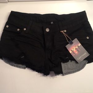 Carmar Black Denim Shorts